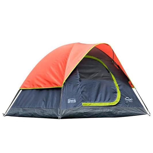 Coleman Tienda Casa Campaña para 4 Personas Camping - Color Gris con Naranja - Modelo Tulum 2147126 - Ideal para Acampar y Playa
