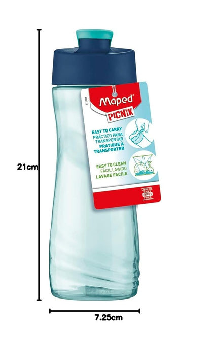 Maped Picnik Origins - Botella de agua con asa para facilitar el transporte, fácil y gran apertura manual - 500ML - Color Azul