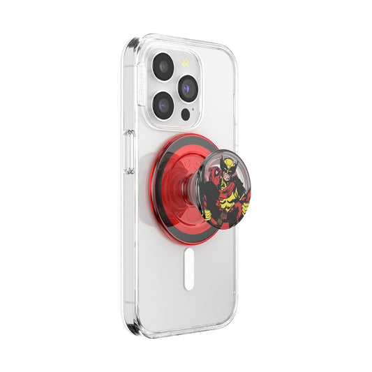 PopSockets - Agarre para teléfono MagSafe, Agarre y Soporte magnético Seguro para teléfono, Soporte Manos Libres, Compatible con Carga inalámbrica, Deadpool x Wolverine, Deadpool & Wolverine