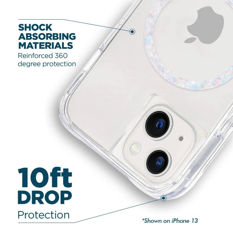 Case-Mate iPhone 14 Case - Clear Twinkle Diamond [10FT Drop Protection] [Compatible with MagSafe] Magnetic Cover with Cute Bling Sparkle for iPhone 14 6.1", Anti-Yellow, Anti-Scratch, Shockproof, Slim