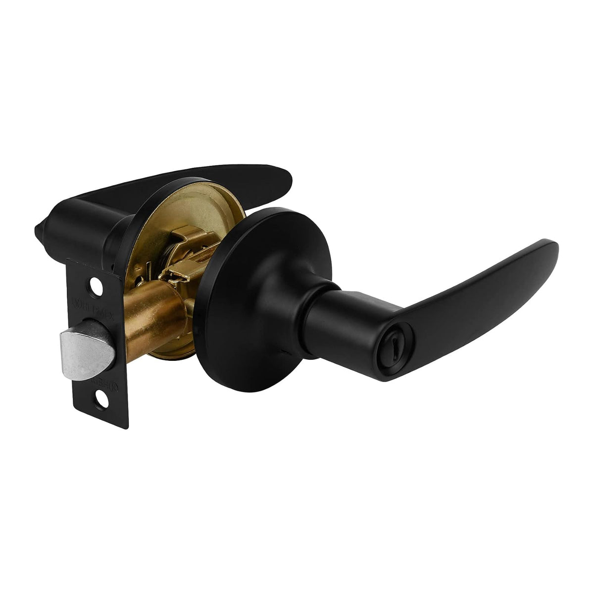 Hermex CEMA-1R Cerradura de Manija Latón Brillante - Negro mate - Baño