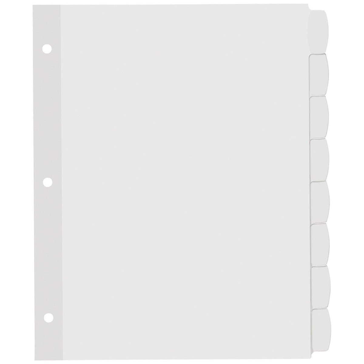 Avery - Separadores de etiquetas blancas imprimibles con pestañas grandes para carpetas de 3 anillos, 8 pestañas por juego, blanco, ideal para suministros de oficina, suministros escolares