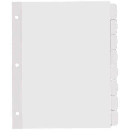 Avery - Separadores de etiquetas blancas imprimibles con pestañas grandes para carpetas de 3 anillos, 8 pestañas por juego, blanco, ideal para suministros de oficina, suministros escolares