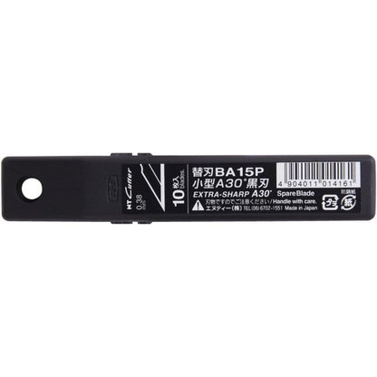 NT Cutter Cuchillas de Precisión Extra Afiladas de 9 mm, 30 Grados, Negro, 10 Hojas/Paquete, 1 Paquete (BA15P)