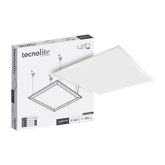 Tecnolite - Panel LED 2x2 Suspendido y Empotrable 40 W, Luz de Día 6500K, Atenuable, Compatible con atenuadores