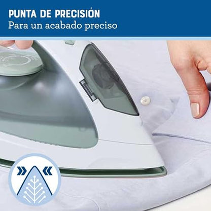 Oster® Plancha de Vapor Serie 3800, Suela Antiadherente, 35% más Ligera que Planchas Tradicionales, Control de Temperatura, Vapor Continuo, Blanca-Verde, GCSTBS3803