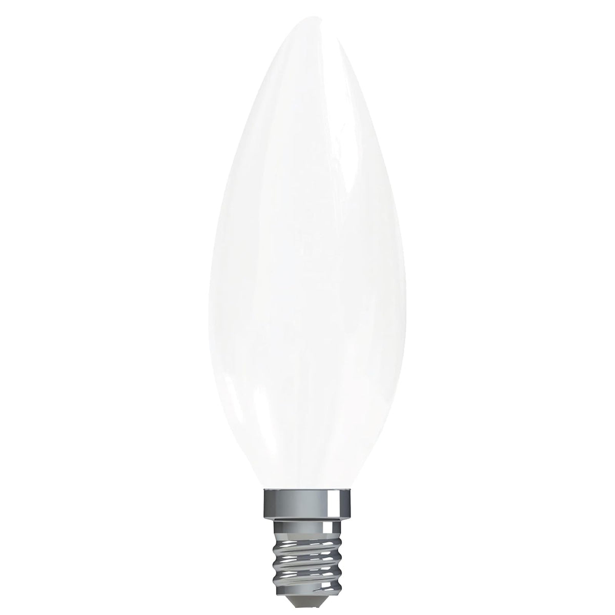 GE - Bombillas LED regulables con punta roma, 4 W (repuesto de 40 W) 300 lúmenes, blanco suave, base de foco candelabro, 2 unidades de bombillas LED