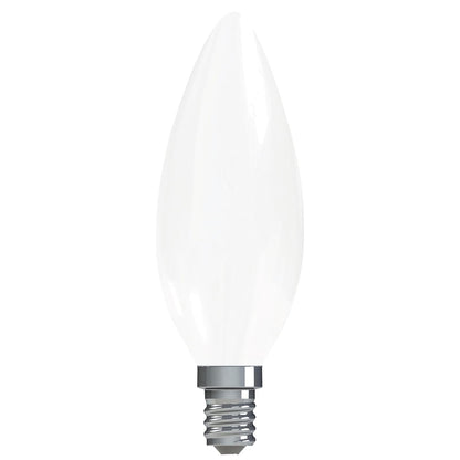 GE - Bombillas LED regulables con punta roma, 4 W (repuesto de 40 W) 300 lúmenes, blanco suave, base de foco candelabro, 2 unidades de bombillas LED