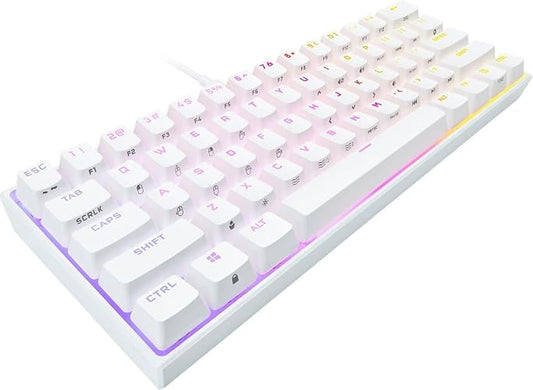 Corsair - K65 RGB Mini Cable 60% mecánico, CH-9194114-NA, Cherry MX Speed Linear Switch Teclado para Juegos con Teclas PBT de Doble Disparo, Blanco (reacondicionado)