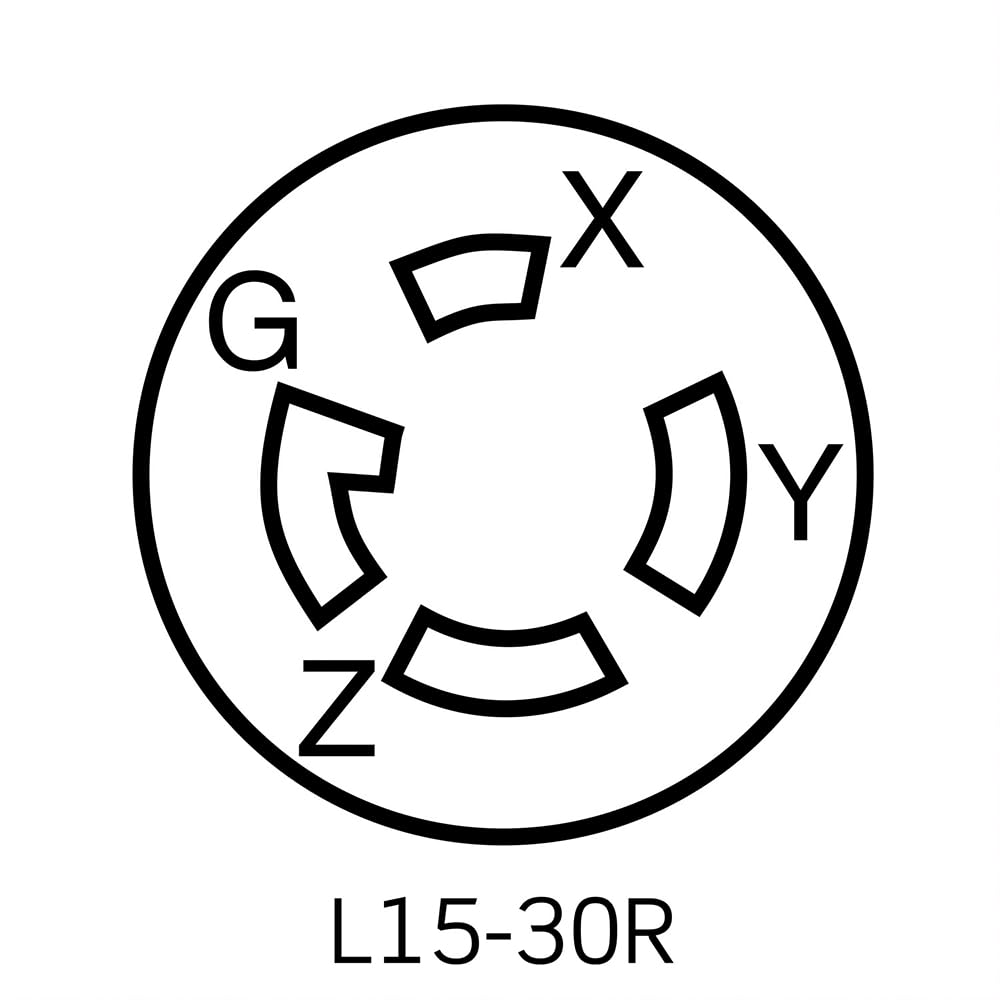 Leviton 02720-000 Contacto con seguro de Media Vuelta, Grado Industrial, 30Amp, 250V, Trifásico, color Negro