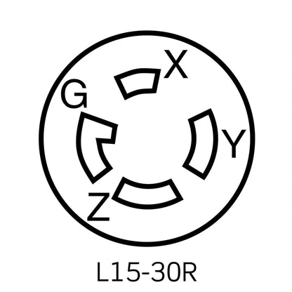 Leviton 02720-000 Contacto con seguro de Media Vuelta, Grado Industrial, 30Amp, 250V, Trifásico, color Negro