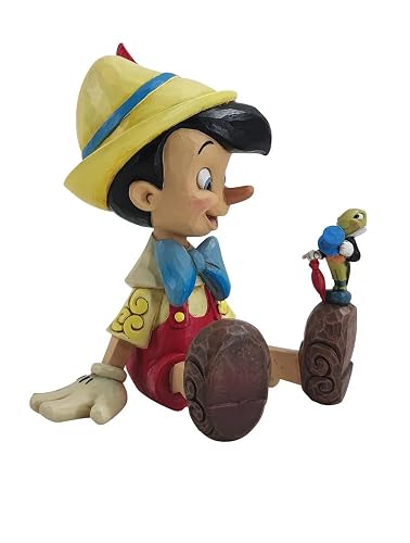 Enesco Jim Shore Disney Traditions Pinocho y Jiminy Figura sentada de 6 Pulgadas