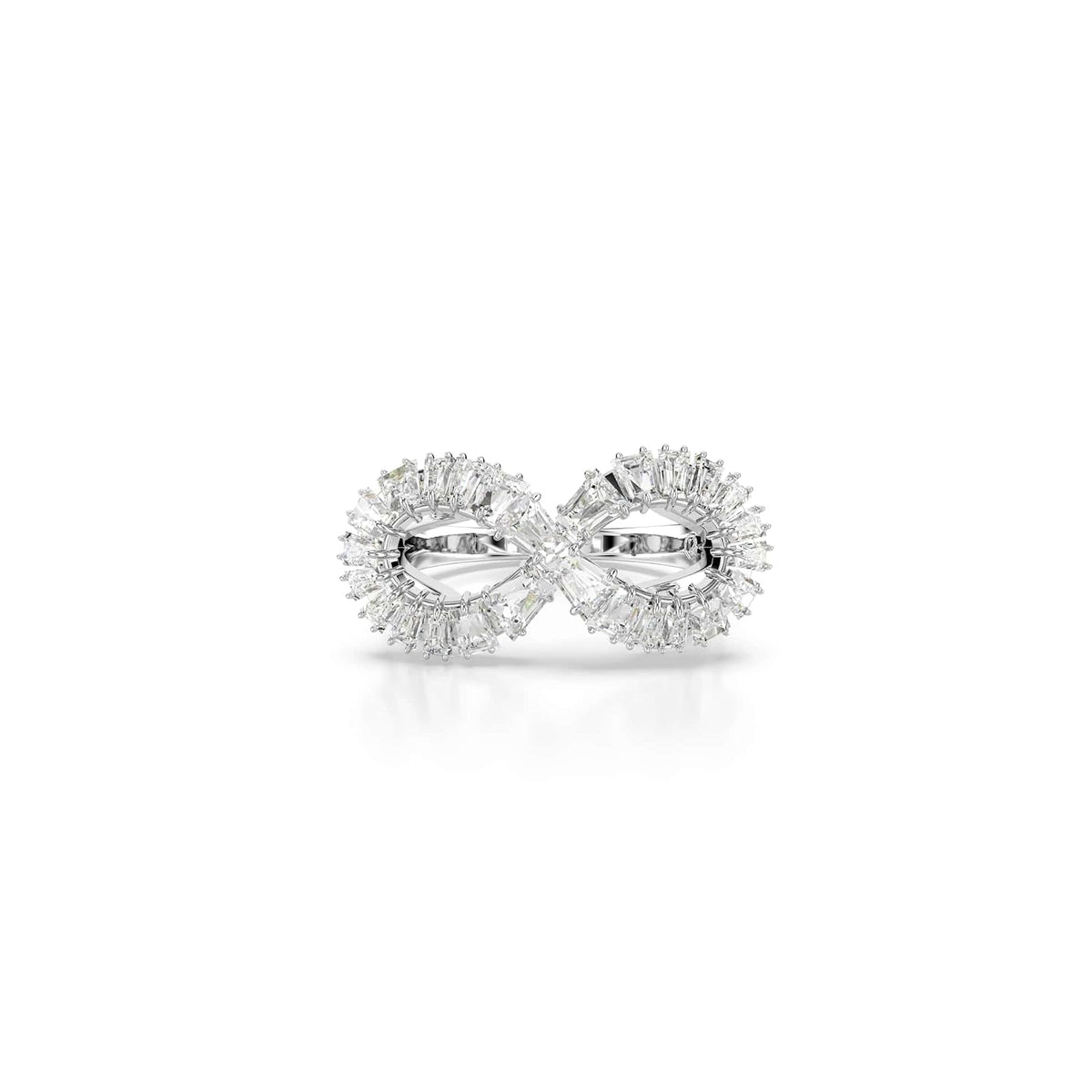 Swarovski Anillo de cóctel Hyperbola, Símbolo del infinito, Blanco, Baño de rodio