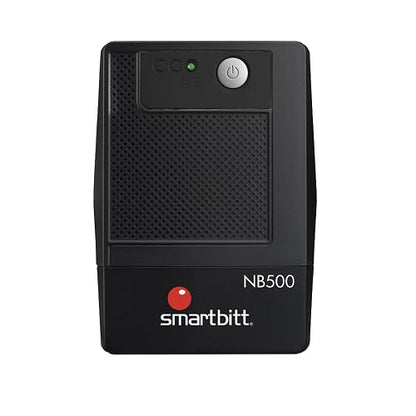 Smartbitt - No-Break Interactivo, Regulador y Supresor de Picos - UPS Ideal para apagones y Cortes de energía - Batería de Respaldo - Negro (500 Va, Hogar y Oficina)