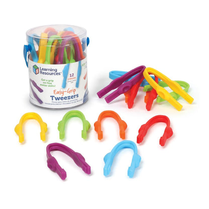 Learning Resources EasyGrip Tweezers | Habilidades Motoras Finas, Herramientas Sensoriales para Niños, Pinzas de Plástico, Actividades para Fortalecer Manos