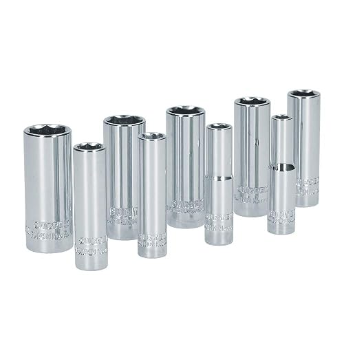 Surtek S13M Juego de 9 Dados Largos Milimétricos, 1/4"