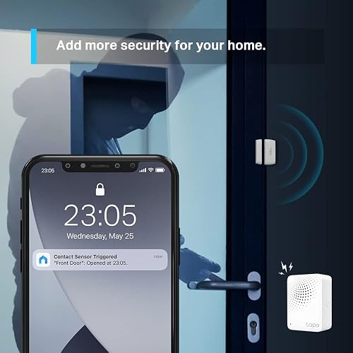 TP-Link Tapo T110 Sensor de Contacto, Blanco | Batería de larga duración con protocolo inalámbrico de baja potencia Sub-1G, espacio de 15 mm de ancho permitido