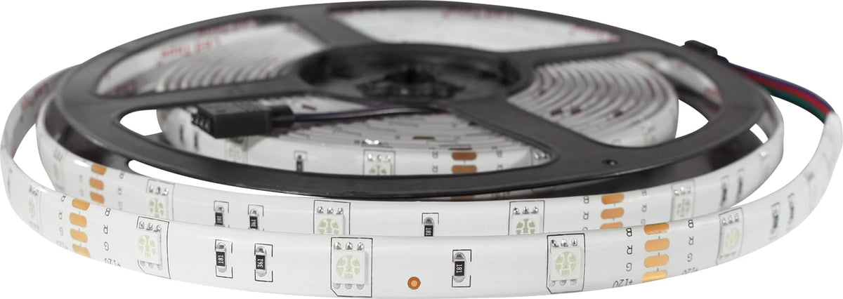Tira RGB con 150 LEDS 5050 Exterior 36W de Potencia, 12V, Lúmenes 900-1,800, 5 metros, Indice de Proteccion 65, Atenuable, Apertura de 120°