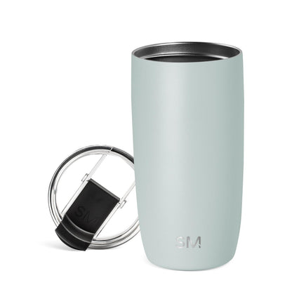 Simple Modern Voyager - Taza de Viaje con Tapa Abatible, Acero Inoxidable, Popotes Incluidos - 475ml - Verde