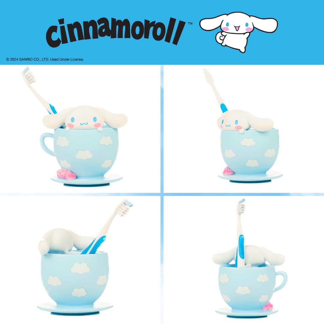 Franco Collectibles Cinnamoroll - Soporte para cepillos de Dientes - Vaso para brochas de Maquillaje (Producto Oficial)