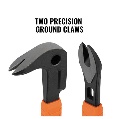 Klein Tools 66091 - Extractor de uñas con hoyuelos integrado, barra de palanca de patas de acero al carbono de alta resistencia, 8 pulgadas