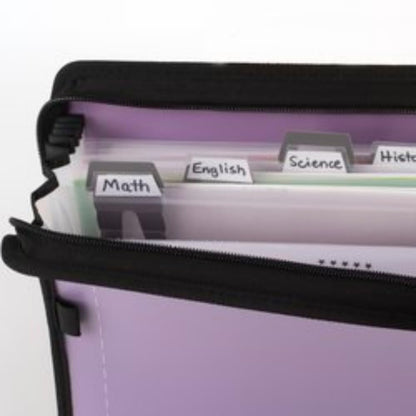 Five Star Organizador de archivos expandible de 7 bolsillos + aplicación de estudio, carpetas de archivos expansibles de plástico con pestañas personalizables y cubierta transparente, capacidad para