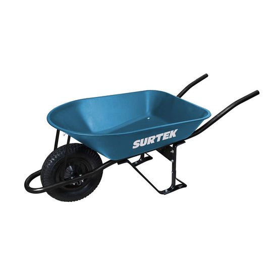Surtek CAT504 Carretilla reforzada con bastidor metálico 5 Ft3 llanta neumática reforzada de 4 capas