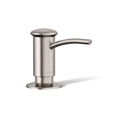 KOHLER 1895-C-VS Dispensador de jabón para Fregadero de Cocina con diseño contemporáneo, almacenar jabón líquido, líquido para lavaplatos o loción de Manos, Vibrante Inoxidable, 16 onzas