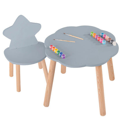 Duduk Set de Mesa Nube con Silla Estrella para Niños - Azul