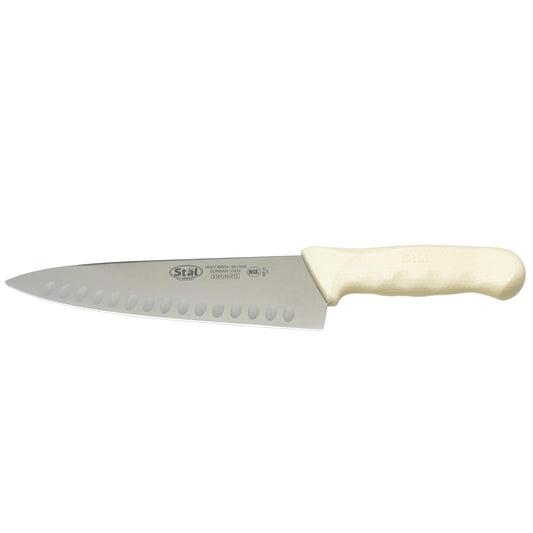 Winco Cuchillo de chef de grado comercial de 8 pulgadas con mango hueco, blanco