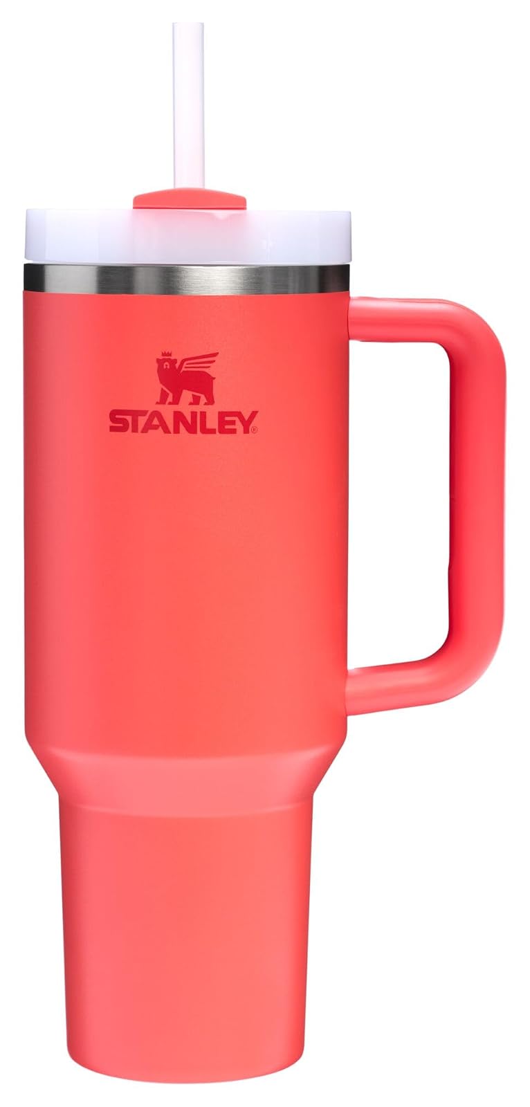 Stanley Quencher H2.0 Vaso con Asa y Popote, Tapa FlowState - 40 oz - Coral caliente