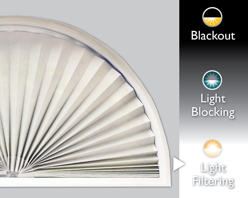 Persiana de tela de filtrado de luz, forma de arco, 182.88 cm x 91.44 cm, 72 Inch x 36 Inch, Blanco