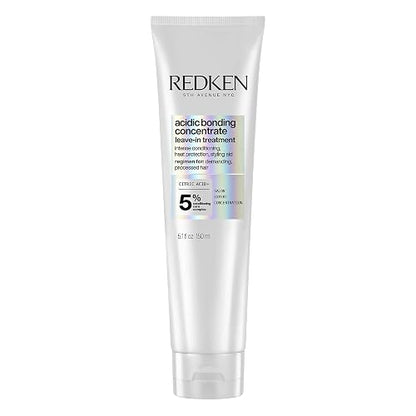 Redken Acidic Bonding Concentrate Tratamiento Reparador Sin Enjuague 150 ml | Ayuda a reparar y fortalecer el cabello dañado, ofrece suavidad, protección térmica y control de frizz desde el primer uso