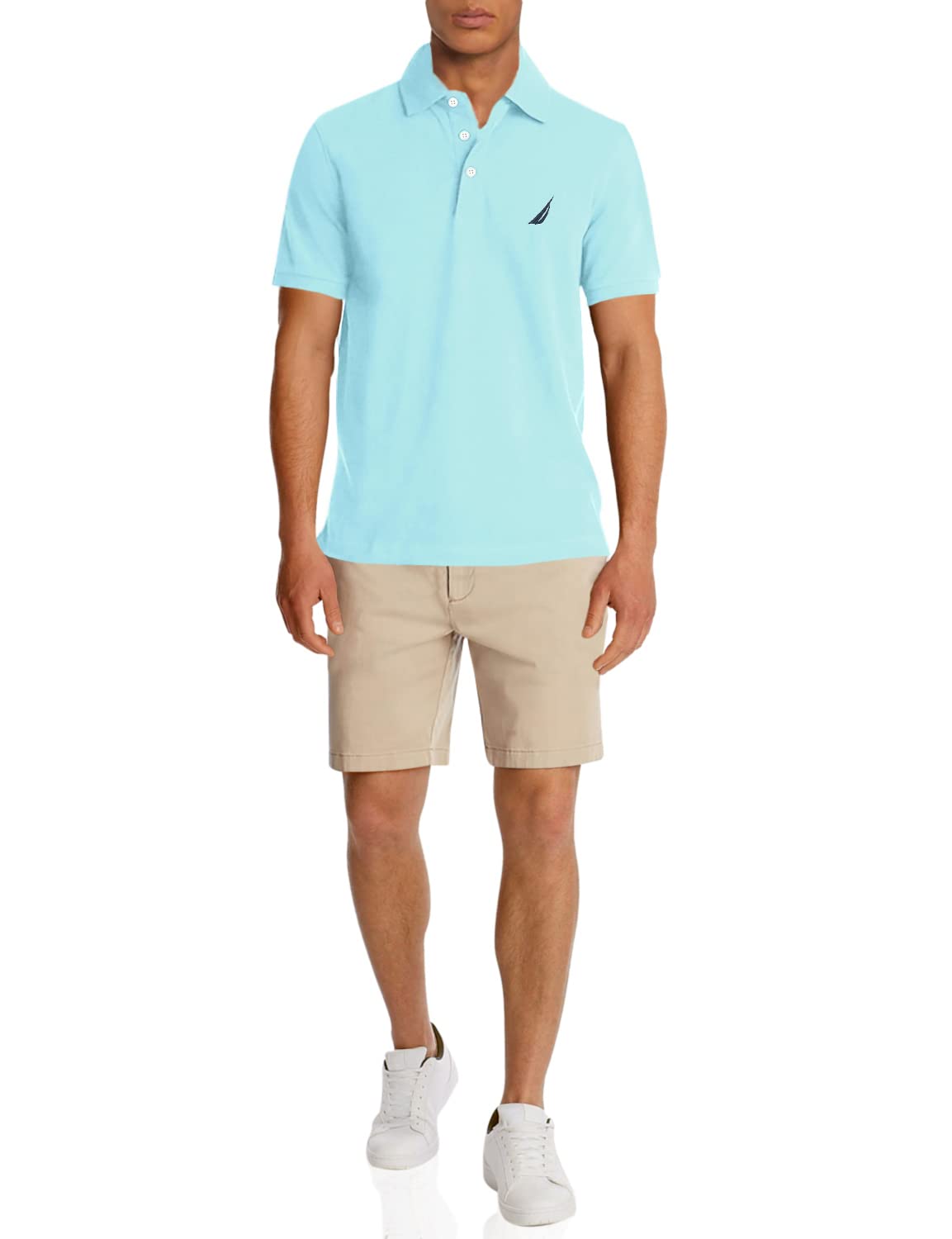 Nautica Polo de Piqué Manga Corta para Hombre - XL - Agua