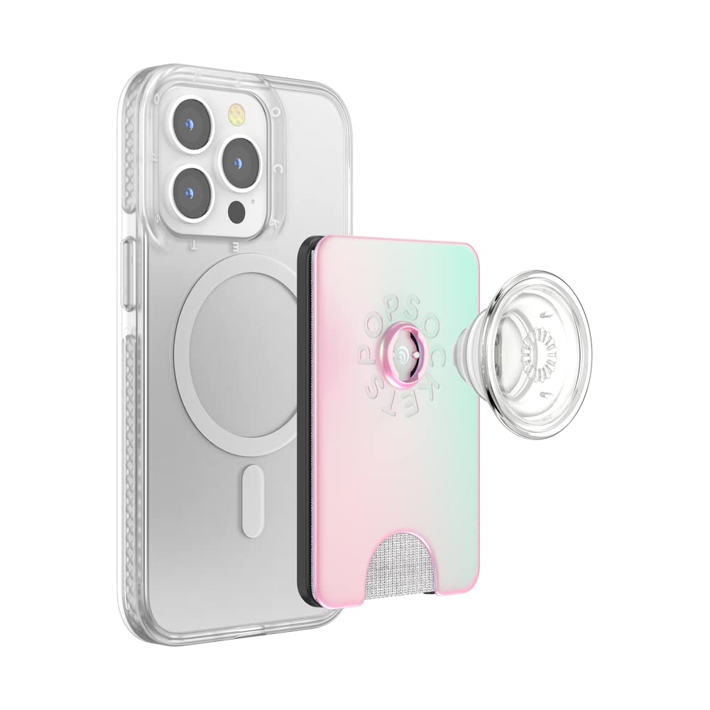 PopSockets PopWallet Cartera Magnética para Celular Compatible con MagSafe - MagSafe - Rosa sirena.