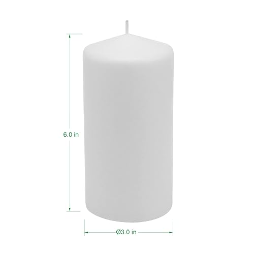Stonebriar - Velas altas blancas sin perfume, pilares de vela de 65 horas, perfectas para decoración, bodas, emergencias, 3 x 6 pulgadas, 6 unidades