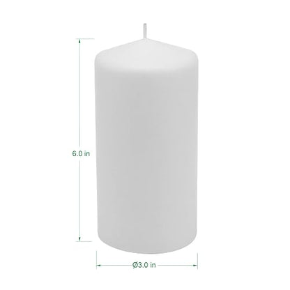 Stonebriar - Velas altas blancas sin perfume, pilares de vela de 65 horas, perfectas para decoración, bodas, emergencias, 3 x 6 pulgadas, 6 unidades