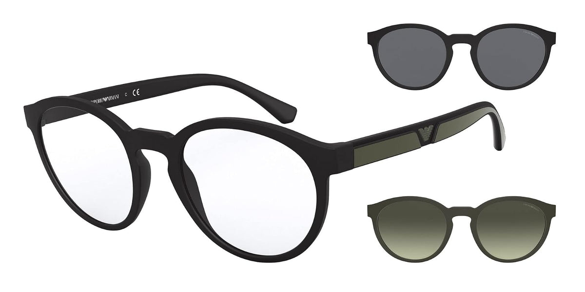 Emporio Armani Ea4152 - anteojos de sol para hombre con dos clips intercambiables