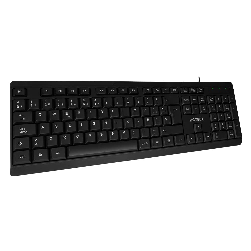 Teclado Alambrico USB Inspire TA210 / Diseño Clásico 105 Teclas + Conexión USB A de 1.5m Negro Essential Series