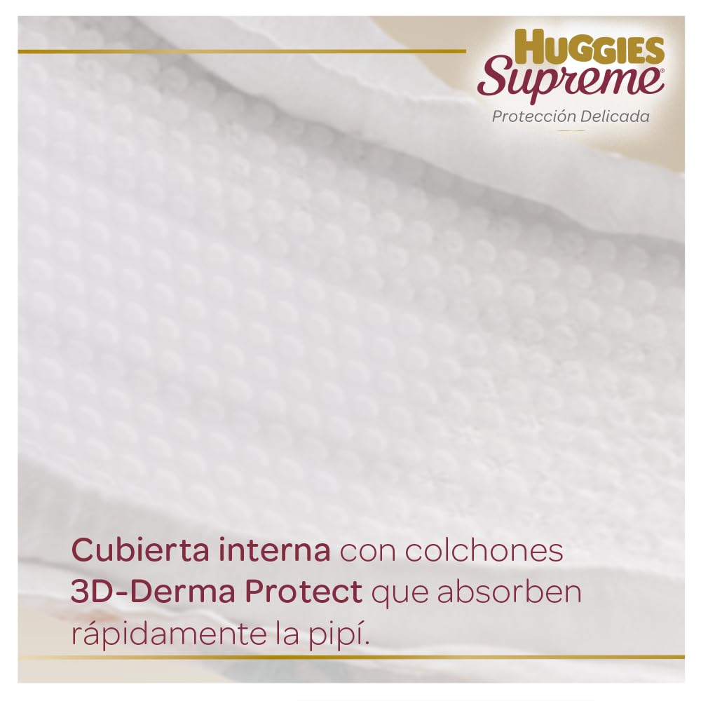 Huggies Supreme Pañal Desechable para Bebé, Etapa 4 Unisex, Caja con 180 Piezas, Ideales para Bebés de 9 a 12 kg