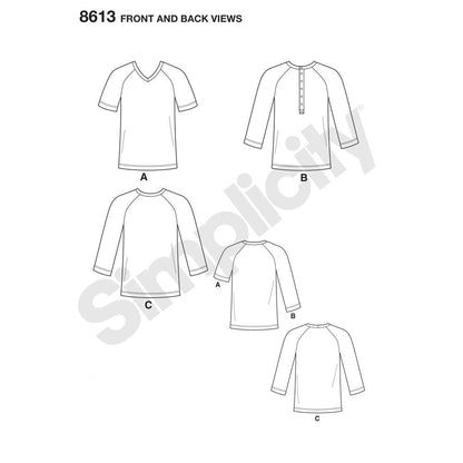 Simplicity Mimi G Style US8613A - Patrones de camisa de manga larga para hombre, tallas XS a M