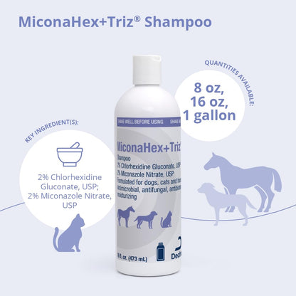 MiconaHex+TrizÂ Champú para Perros, Gatos y Caballos, 16 oz