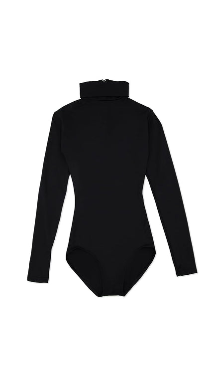Capezio - Maillot de manga larga con cuello alto para mujer