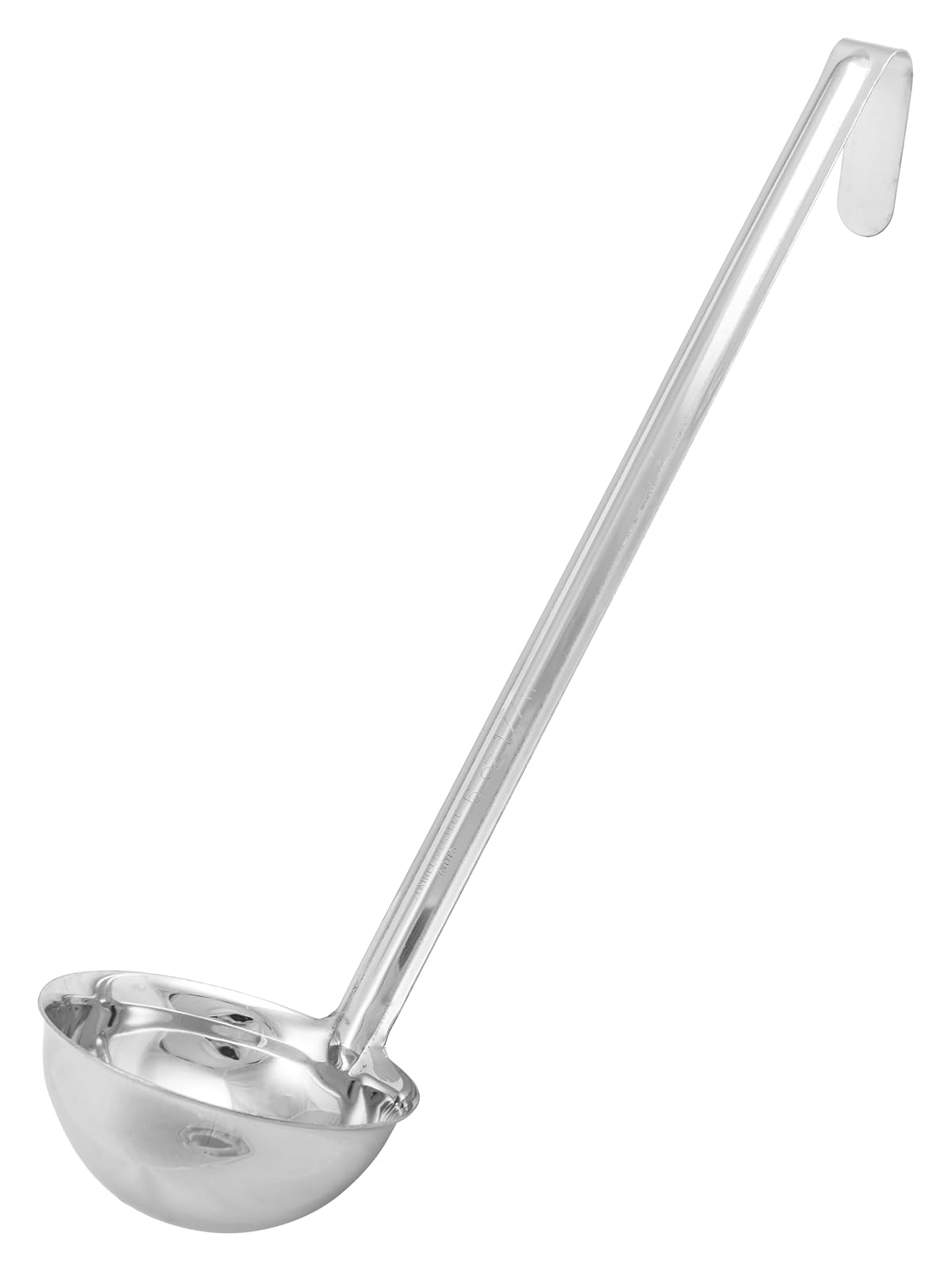Winco Cucharón de Acero Inoxidable 6oz Mango 6 Pulgadas - 6 onzas (177.44ml) - Profesional - plata