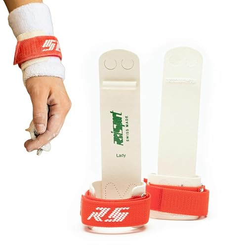 Reisport - Puños asimétricos tipo gancho y lazo para mujer, talla XXS | Un par, tamaño Xx pequeño para gimnastas más jóvenes, uso sobre pulseras, secado al aire lejos del calor directo