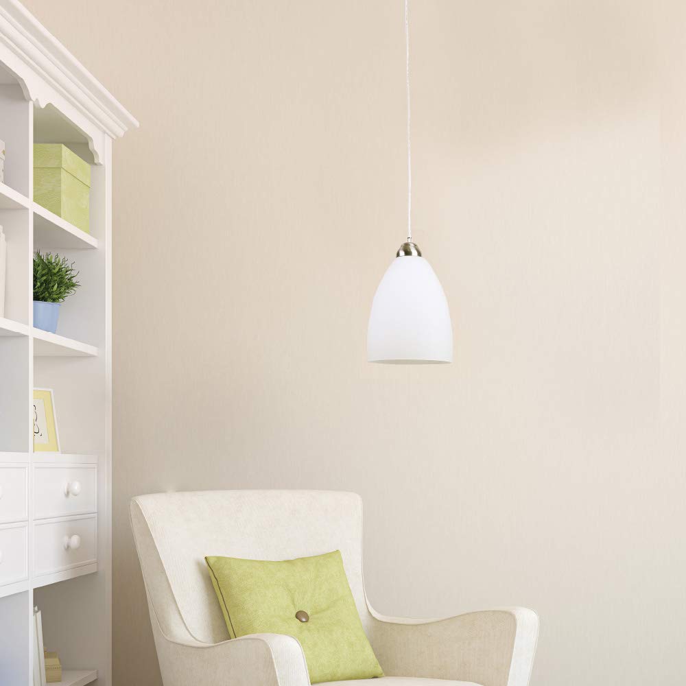 Tecnolite Lámpara Colgante, Base E27, Luz Colgante de Techo Moerna, Color Cristal Oplaino, 100 - 240 V,