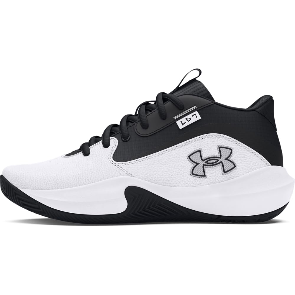 Under Armour Lockdown 7 Tenis Unisex para Niños Preescolares - 19.0 cm - (102) Blanco - Negro - Negro