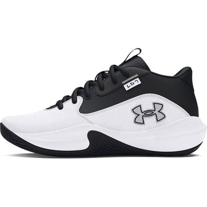 Under Armour Lockdown 7 Tenis Unisex para Niños Preescolares - 19.0 cm - (102) Blanco - Negro - Negro