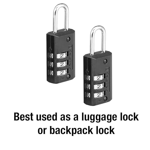 Master Lock 646T Candado para Equipaje de Combinación Reprogramable a 3 Dígitos
