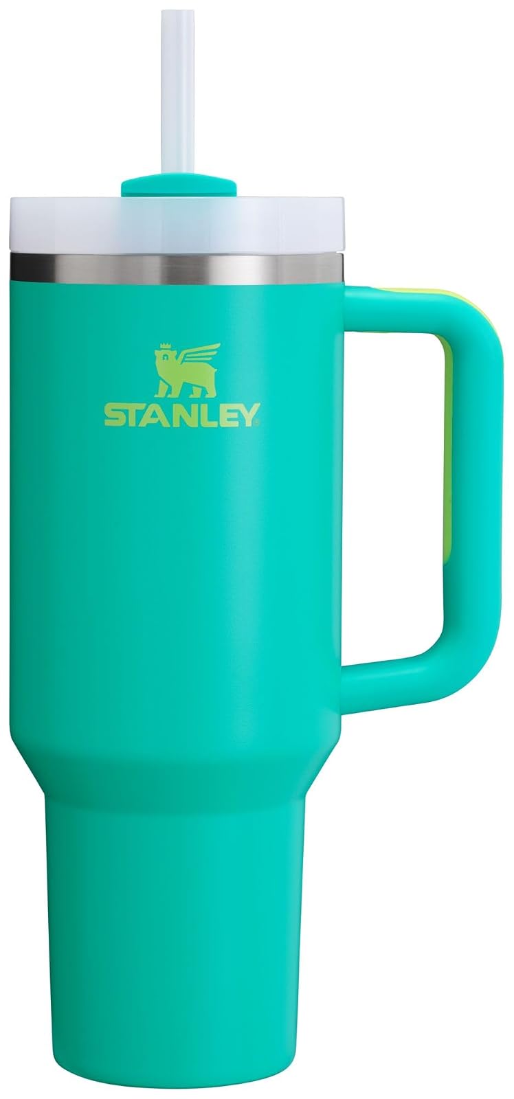Stanley Quencher H2.0 Vaso Térmico con Popote, Acero Inoxidable, 14 a 64 oz - Verde azulado (Tropical Teal) - 40 onzas